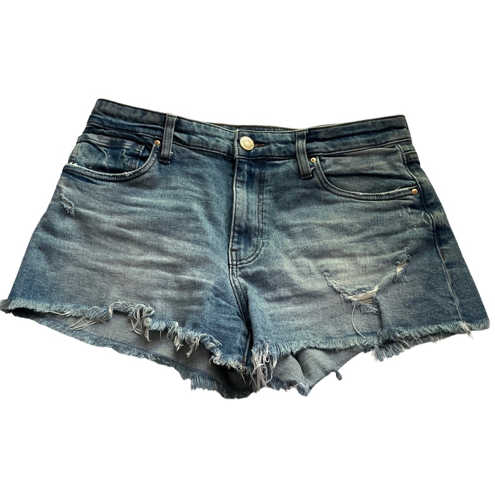 KUT From The Kloth Jane High Rise Lightly‎ Distressed Denim Shorts - Size 6